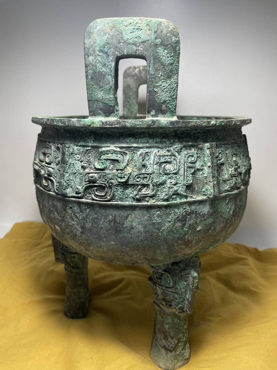 中国美術 漢代 青銅器 青銅三足香炉 青銅鼎 金属工芸 工芸品 【公式通販】