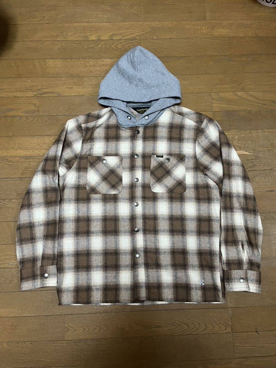 【新品同様sizeM】BLUCO OL-049-022 HOOD NEL SHIRTS ブルコ フード ネルシャツ UNCROWD アンクラウド SAMS challenger neighborhood 