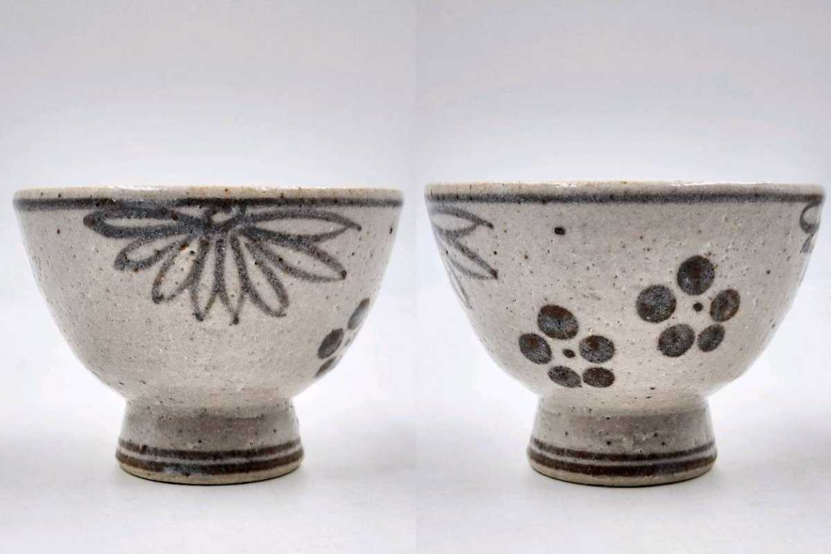 ≪茶道具≫ 美濃焼【加藤十右衛門窯】 『絵高麗 汲出 茶碗 10客』