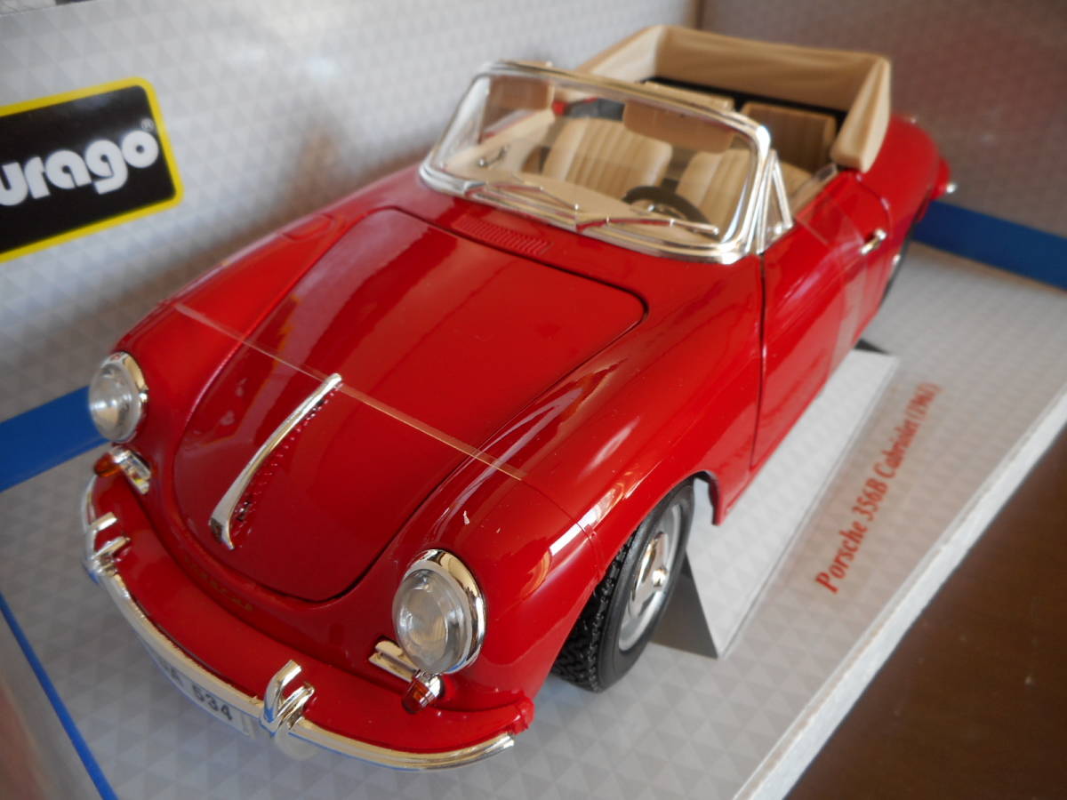 1/18 ブラーゴ ポルシェ 356B カブリオレ 1961 レッド Burago Porsche