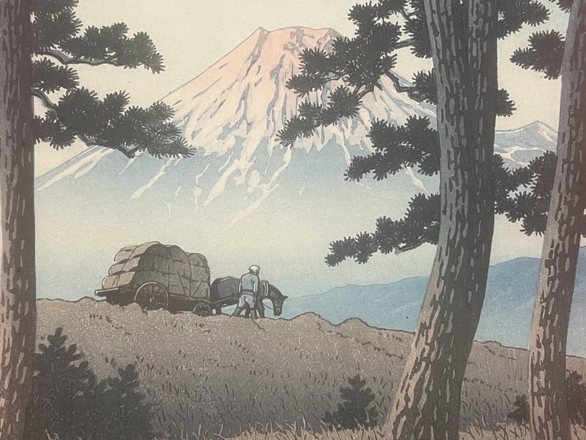 b.lagoon□□名品 渡邉版 真作 川瀬巴水画 田子之浦之夕 /新版画 錦絵