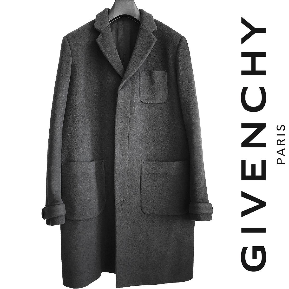 正規品 ジバンシー GIVENCHY ウールメルトンチェスターコート 