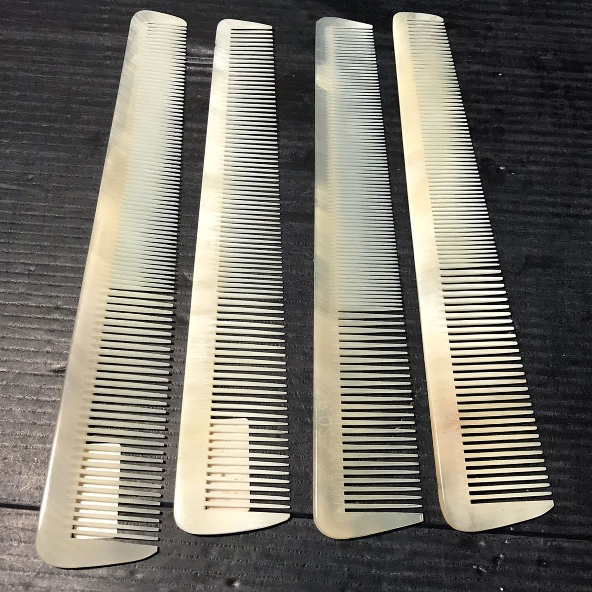 水牛櫛 6本セット 中直刃手付 全長15.5cm 和髪 つげ櫛 髪結い ヘアケア