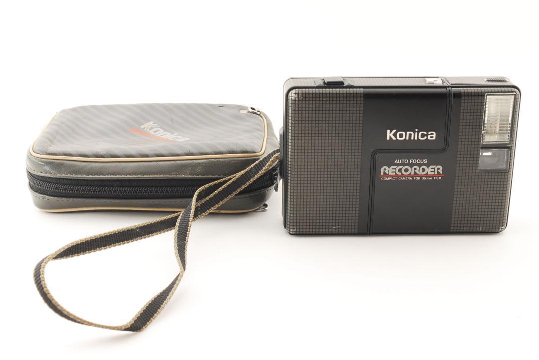 【C1756】動作確認済 美品 コニカ KONICA RECORDER コンパクトフィルムカメラ ケース付き HEXENON F4 24mm