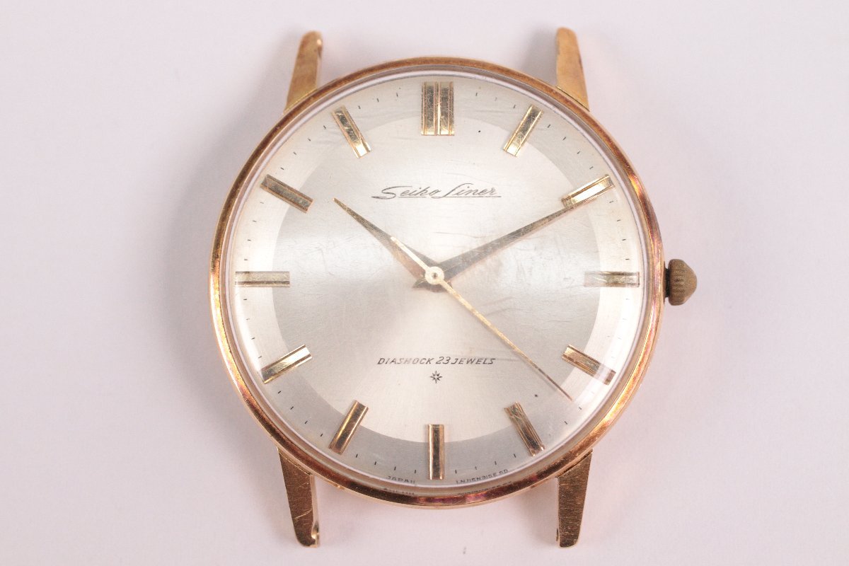 ジャンク品】Seiko Liner セイコー ライナー K18 金無垢 手巻き 23石 