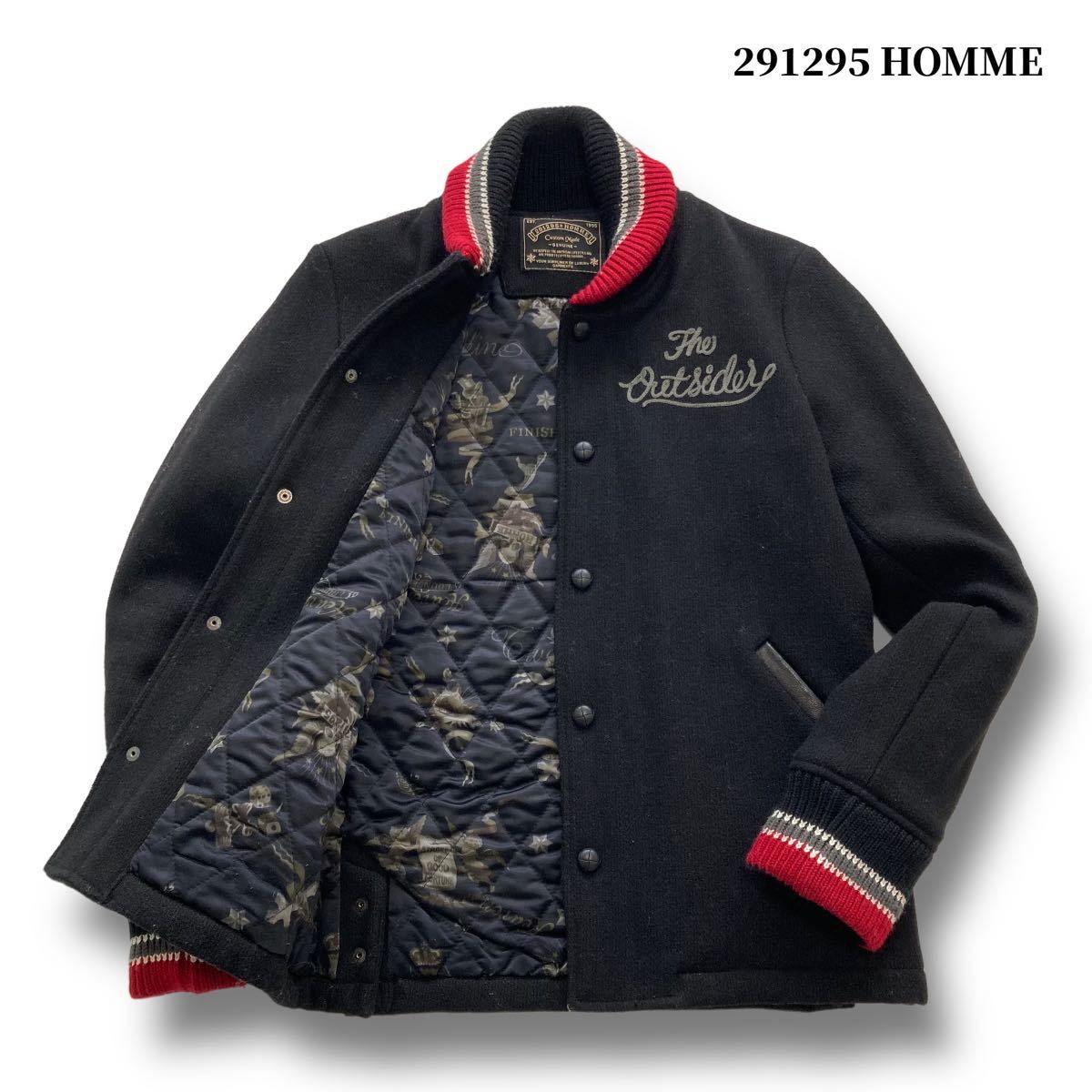 291295HOMME】刺繍ファラオジャケット スタジャン 裏地総柄 古着  