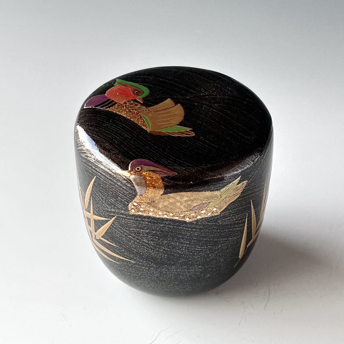 大棗 近江八景蒔絵 欅 吉田華正 共箱 茶道具 薄茶器 漆器 漆芸