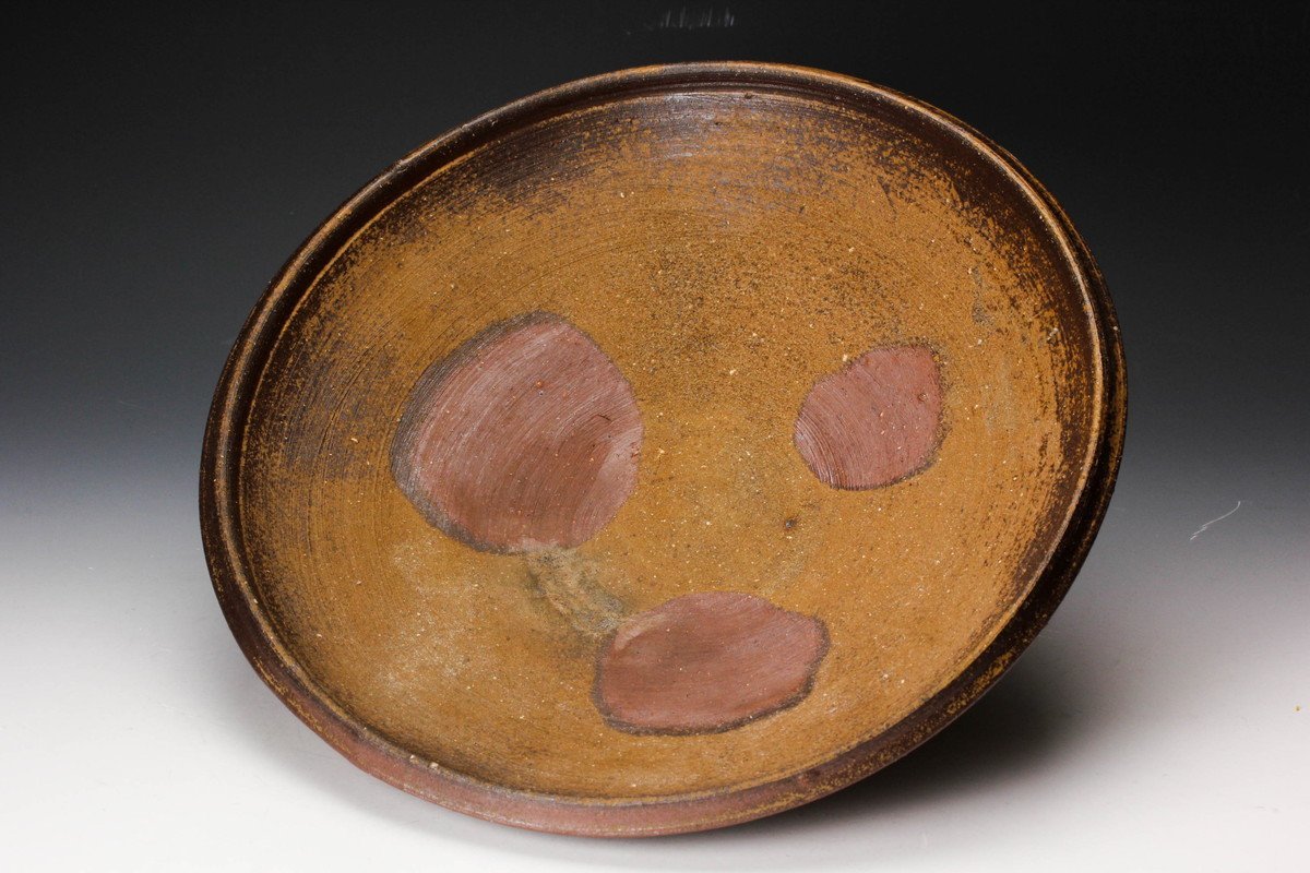 人間国宝 藤原啓 幅33cm 備前大皿 共箱 本物保証