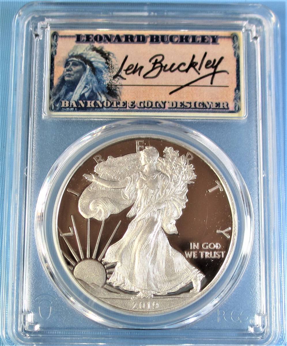 シルバーイーグル プルーフ 2019-W 1$ .999銀貨 PCGS PR69DCAM Silver