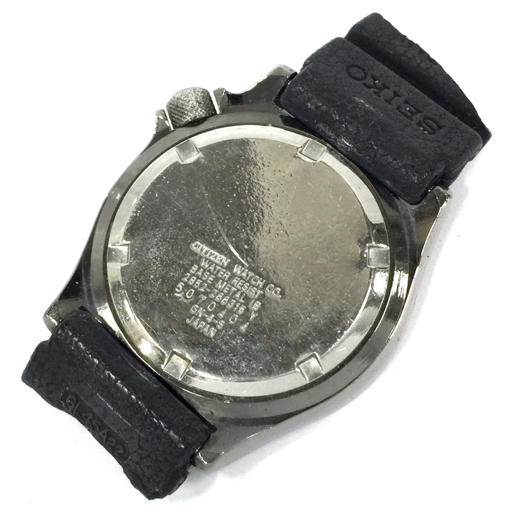 シチズン デイデイト クォーツ 腕時計 2852-266315 ベルト破損 未稼働品 ブラック文字盤 ジャンク品 QT014-44