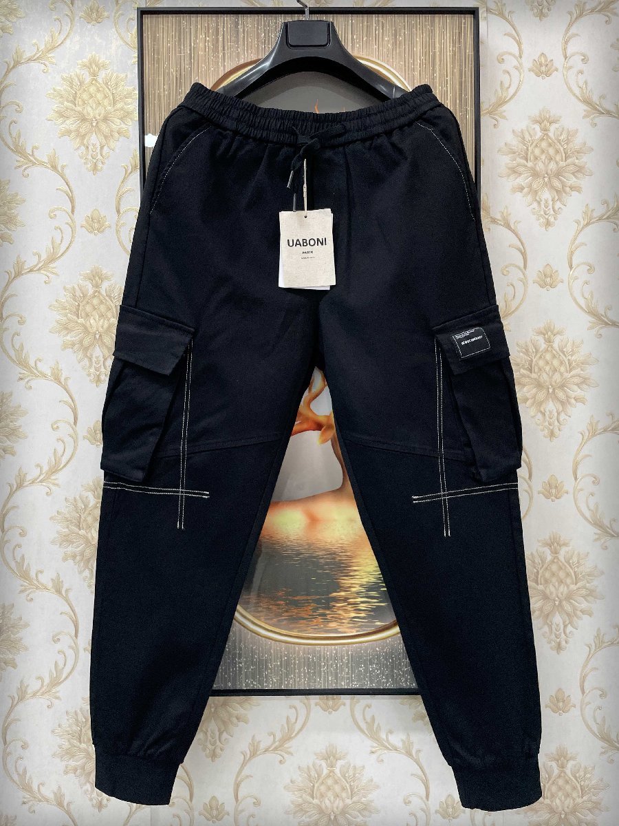逸品EU製＆定価4万◆UABONI*Paris*スウェットパンツ*ユアボニ*パリ発◆厚手 個性 ソフト ストレッチ アウトドア カジュアル 日常着 M/46