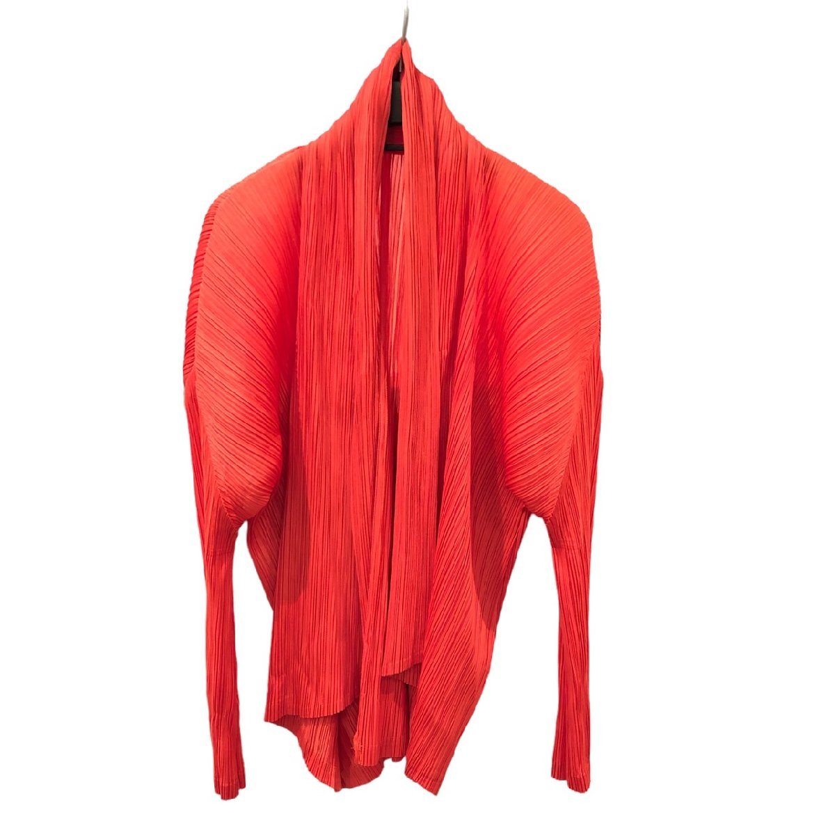ISSEY MIYAKE イッセイミヤケ PLEATS PLEASE プリーツプリーズ カーディガン 赤