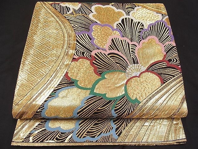 平和屋着物＊夏物 六通柄袋帯 花丸文 銀糸 正絹 逸品 未使用