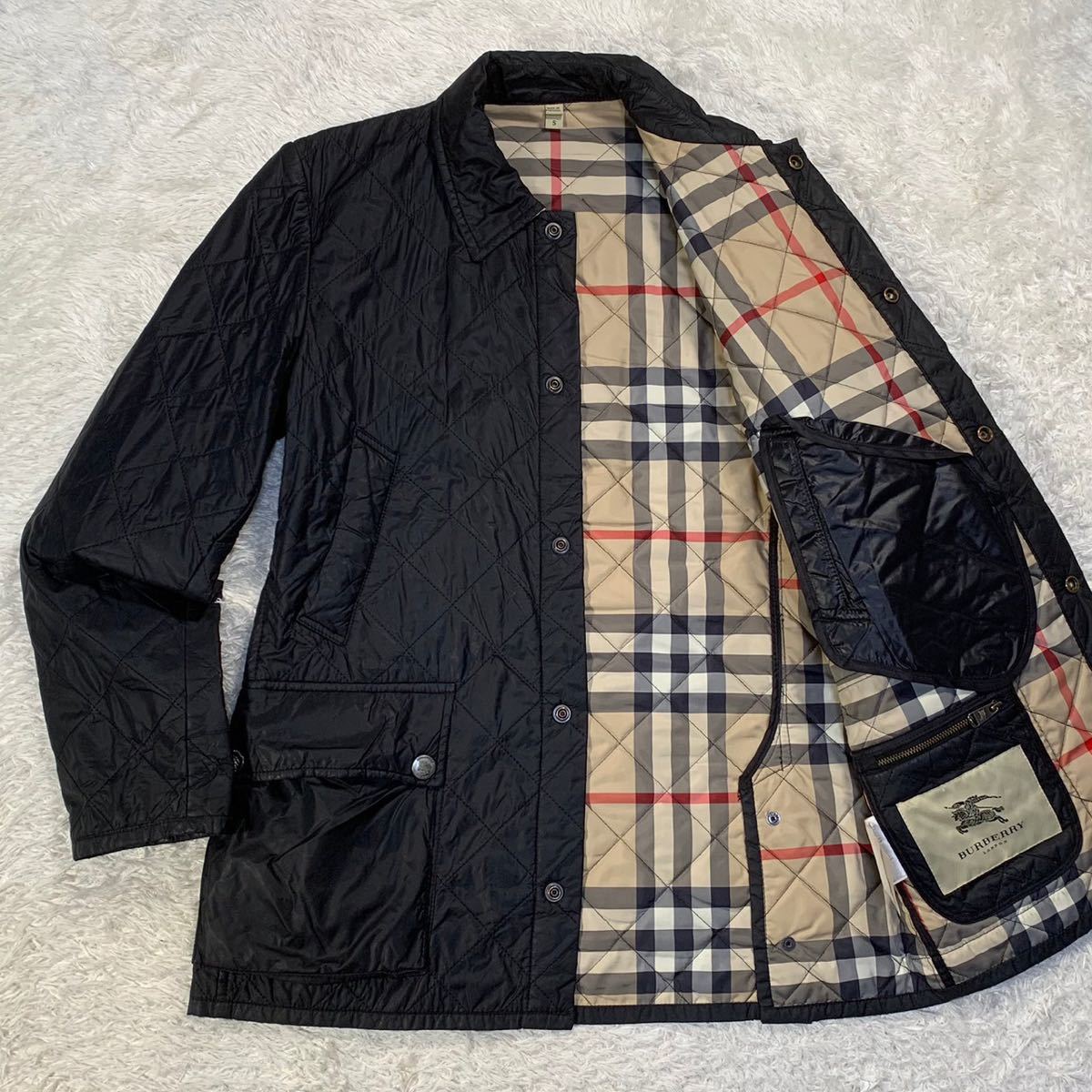 極美品 バーバリー ロンドン ブルゾン キルティング ノバチェック 黒 L BURBERRY LONDON ジャケット コート アウター ポルトガル製