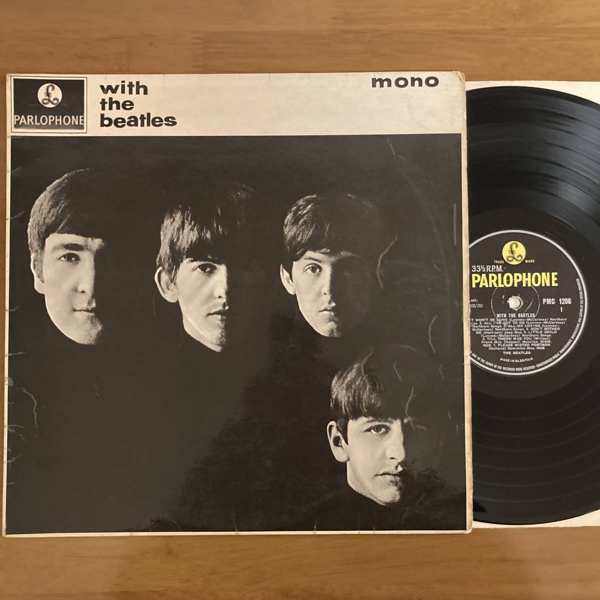 UK盤イエロー・パーロフォン THE WITH マト7N⁄7N BEATLES⁄mono