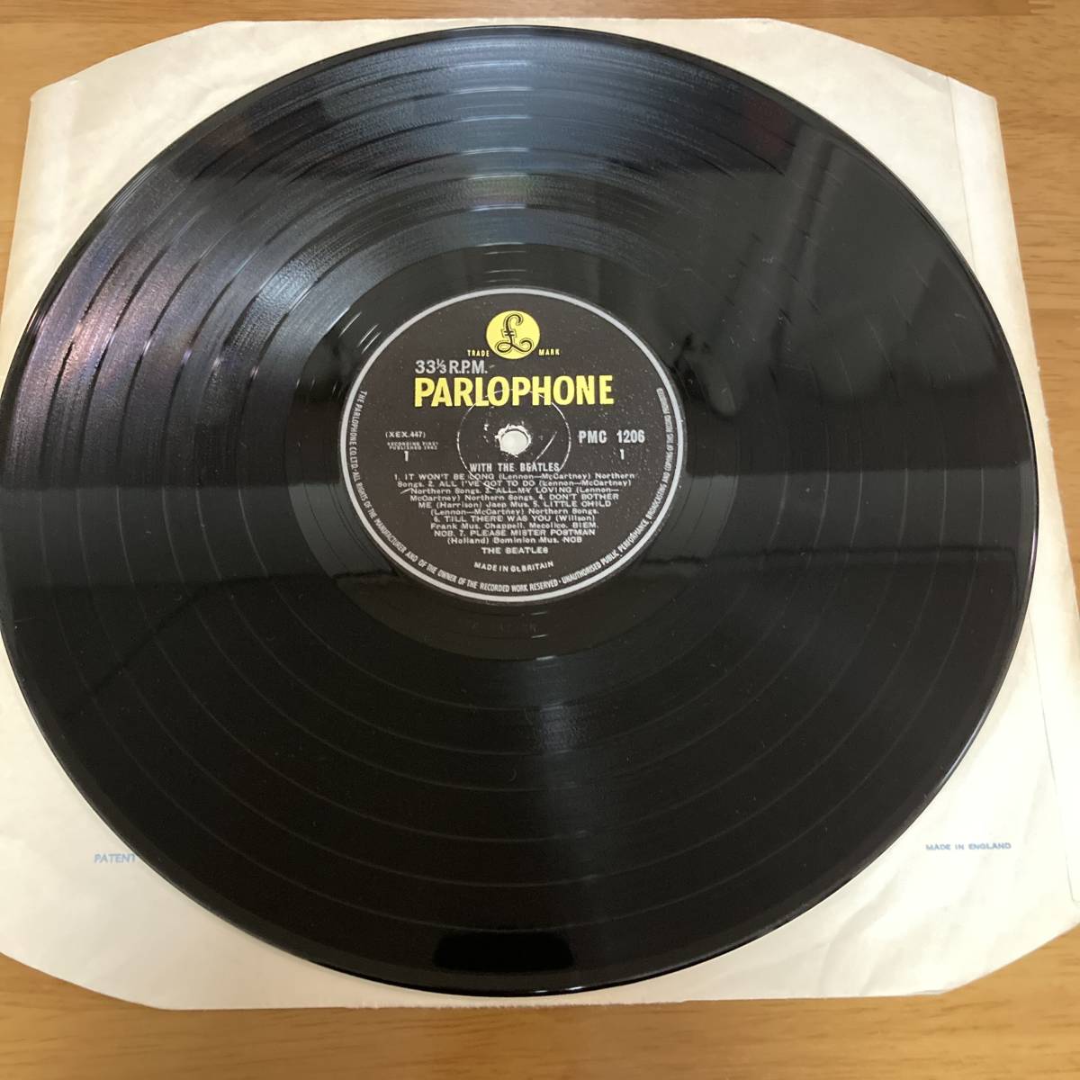 UK盤イエロー・パーロフォン THE WITH マト7N⁄7N BEATLES⁄mono