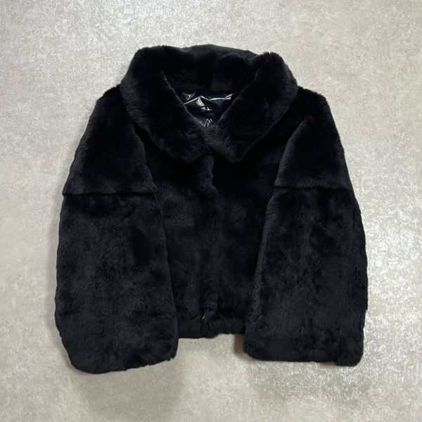 N1811　 ERMANNO DAELLI　エルマノ ダリ　ファージャケット ナイロン リバーシブル　アウター　ネイビー　ブラック　サイズ46