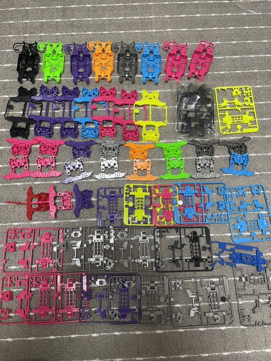 ミニ四駆 MSカラーシャーシ各種、グレーハードタイヤ、ホイールセット タミヤ ミニ四駆