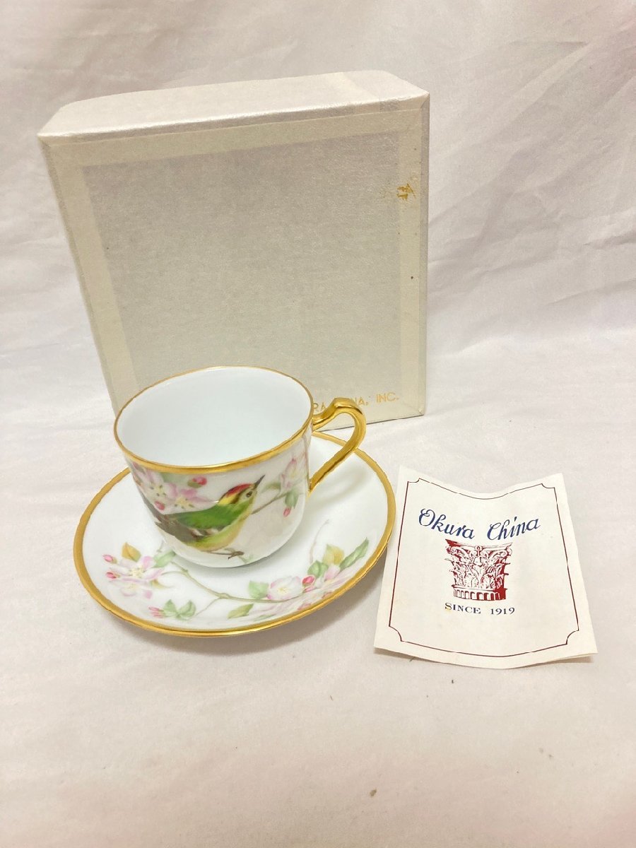 【新品未使用】 大倉陶園 OKURA カップ＆ソーサー 1客 野鳥シリーズ ティーカップ / 60 (009891D)