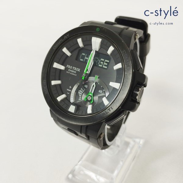 E706a [人気] CASIO カシオ PROTRECK プロトレック 腕時計 ブラック PRW-7000 電波ソーラー ウォッチ | ファッション小物 R