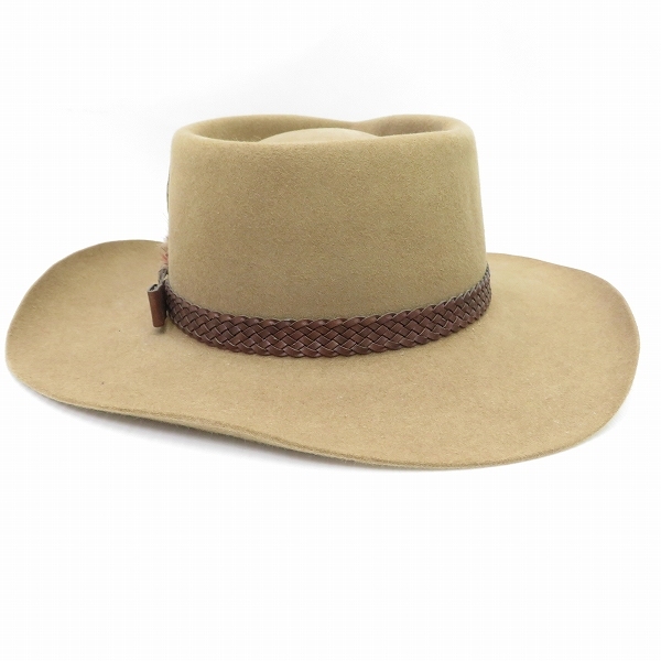 anzh アクーブラ AKUBRA 帽子 カウボーイハット 61 茶系 ピュア ファー
