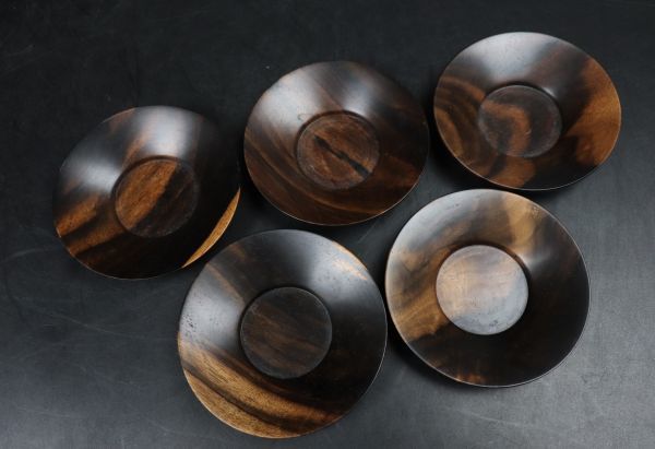 黒柿茶托 5客と茶入れのセット 茶托 セット 5客」の人気商品