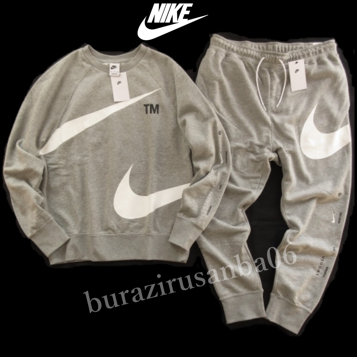 L◇未使用 NIKE ナイキ 裏起毛 ビッグスウッシュ SWOOSH スウェット