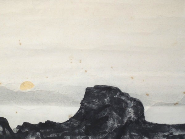 真作/中島多茂都/ 室戸岬 /日本画/掛け軸/掛軸/紙本/二重箱付/作家物 