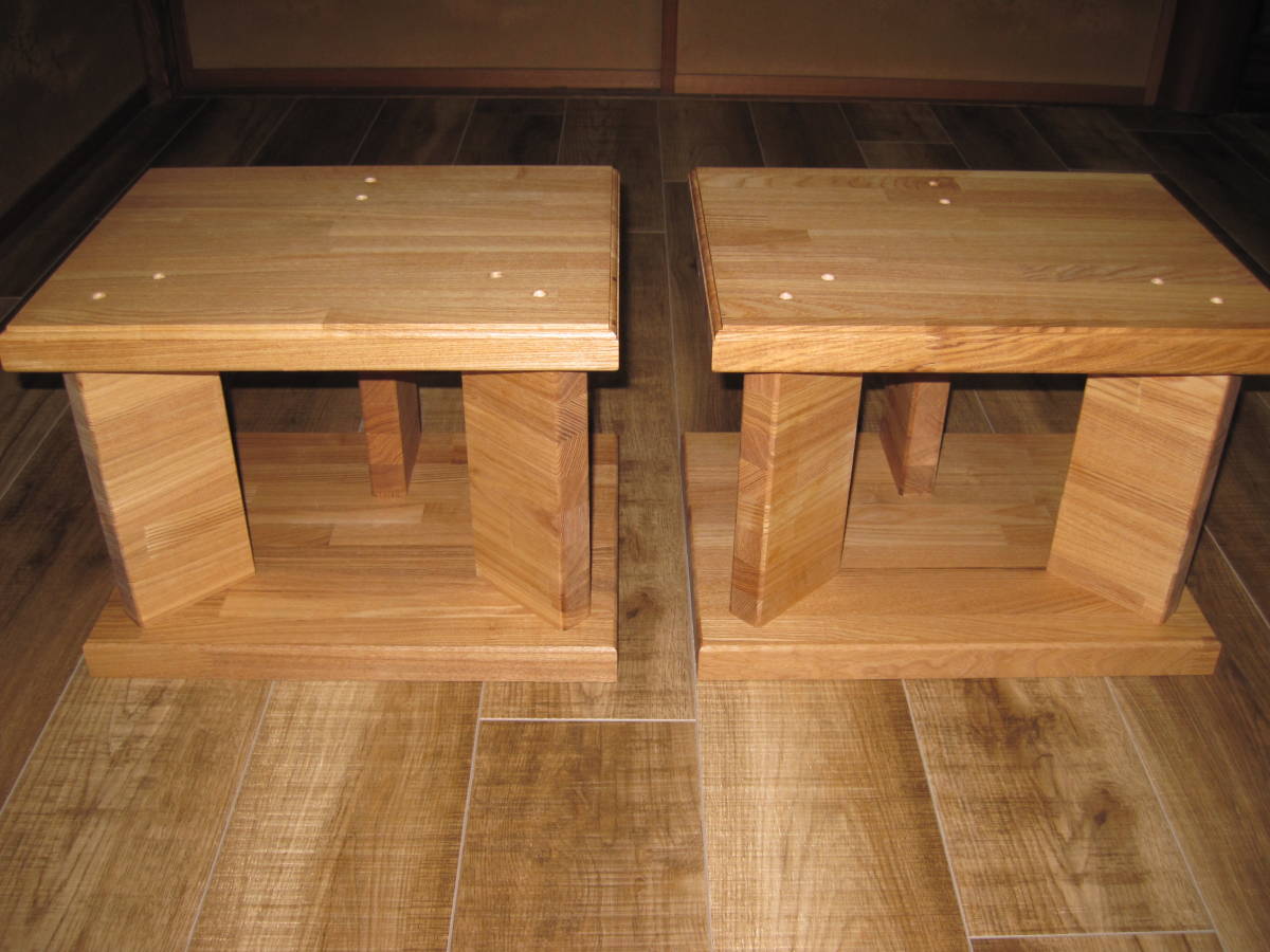 自作　NS-1000M専用スピーカースタンド（１ペア分）　木目綺麗　タモ集成材で作りました