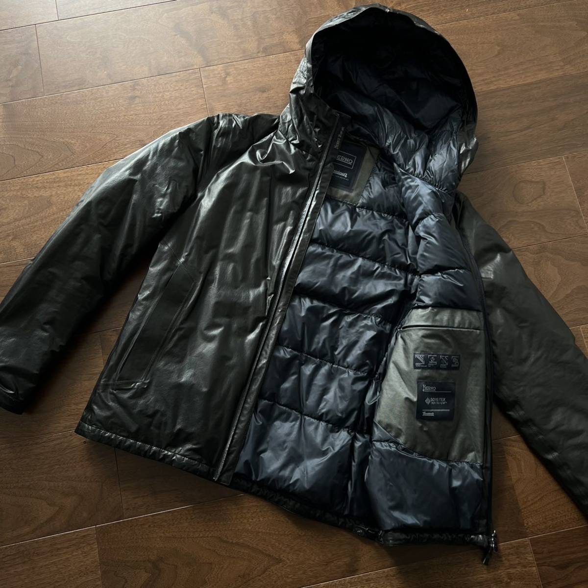 HERNO Laminar GORE-TEX レザー調ダウン ヘルノ ラミナー ゴアテックス 