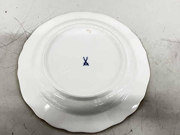 Meissen マイセン 金彩 コバルト 5つ花 プレート 皿 食器 中古
