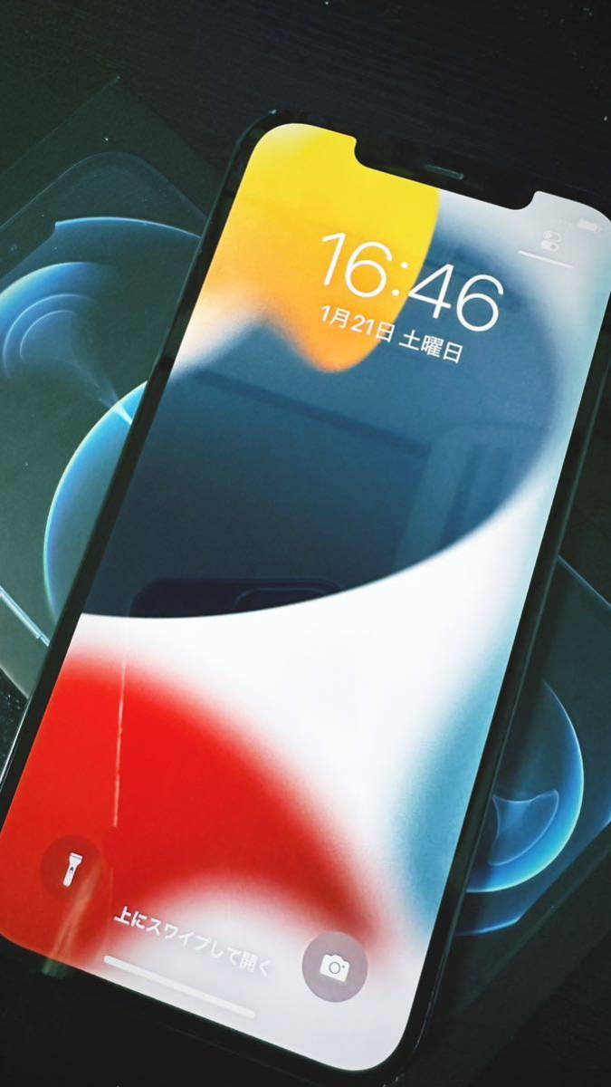 美品 iPhone 12 ProMax 256GB パシフィックブルー SIMフリー Apple