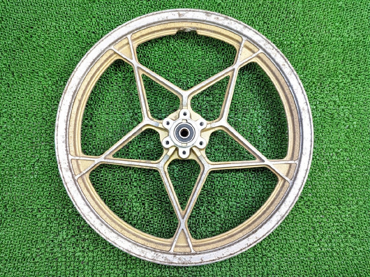 □スズキ GSX400FS インパルス 純正 フロントホイール 19×1.85 曲がり 