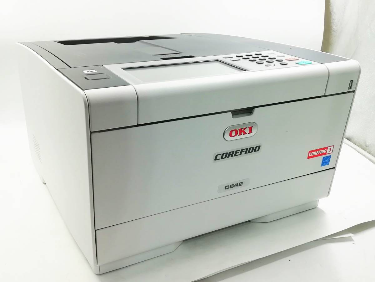 印刷枚数2604枚】OKI/沖 A4カラーレーザプリンター COREFIDO3 C542