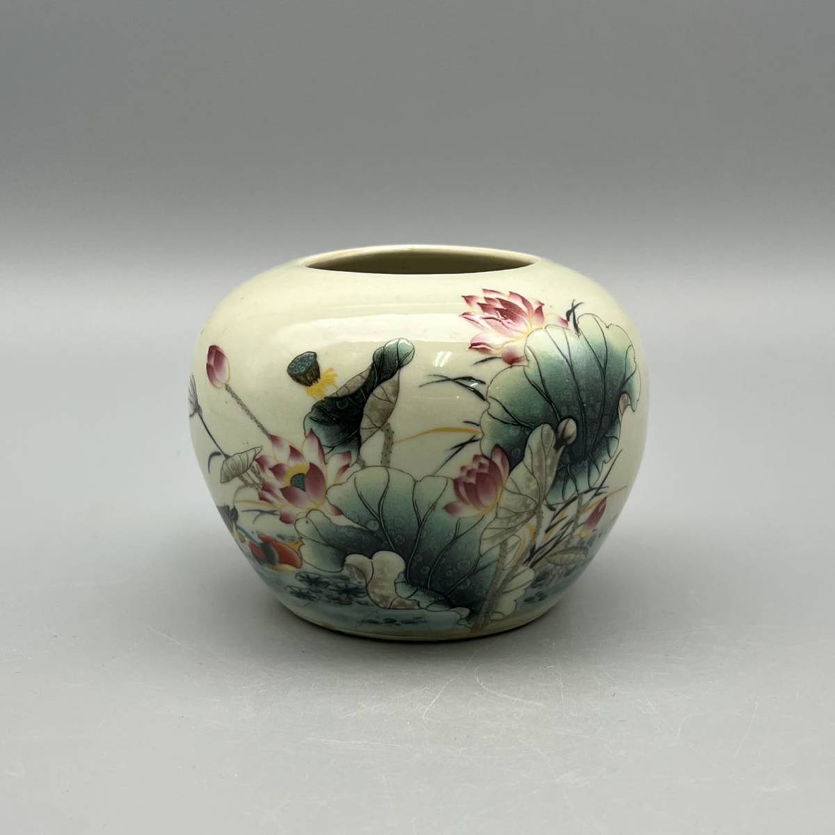 中国美術 同治年製款 粉彩 水入 水盂 唐物