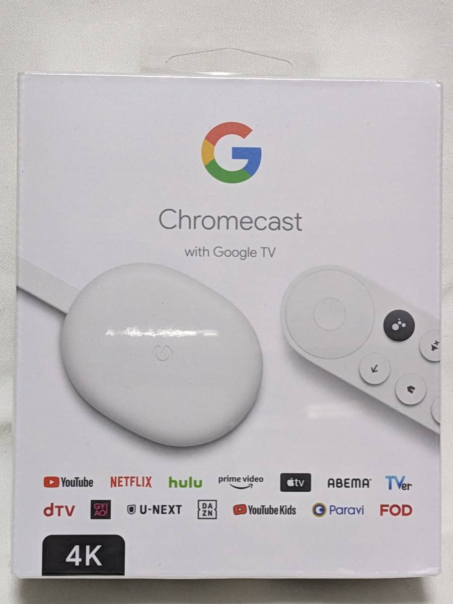【4K】【未使用】【付属品完備】Google Chromecast 正規品，大人気 Google Chromecast TV 4K グーグル クロームキャスト