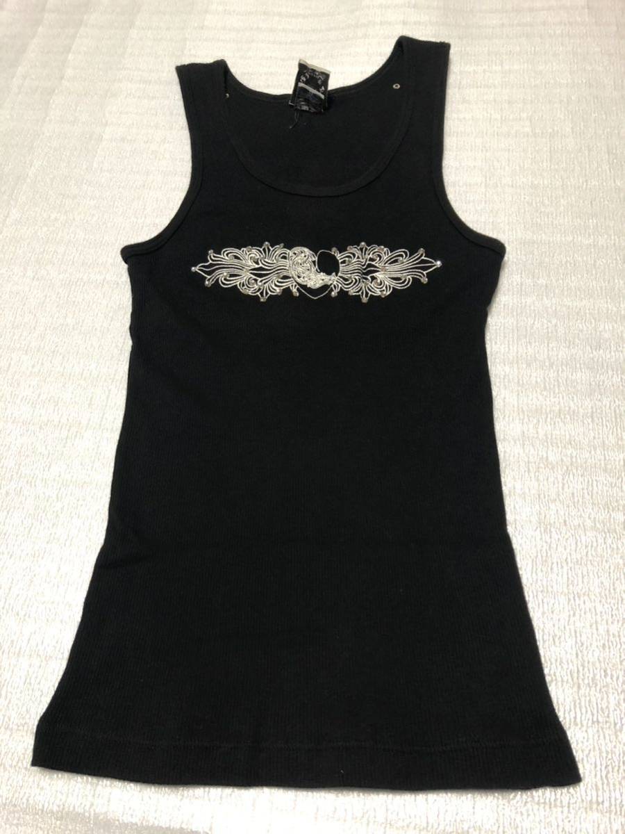 クロムハーツ　CHROME HEARTS　タンクトップ　ブラック　レディース　　Mサイズ　ラインストーン付き　美品　送料無料！！