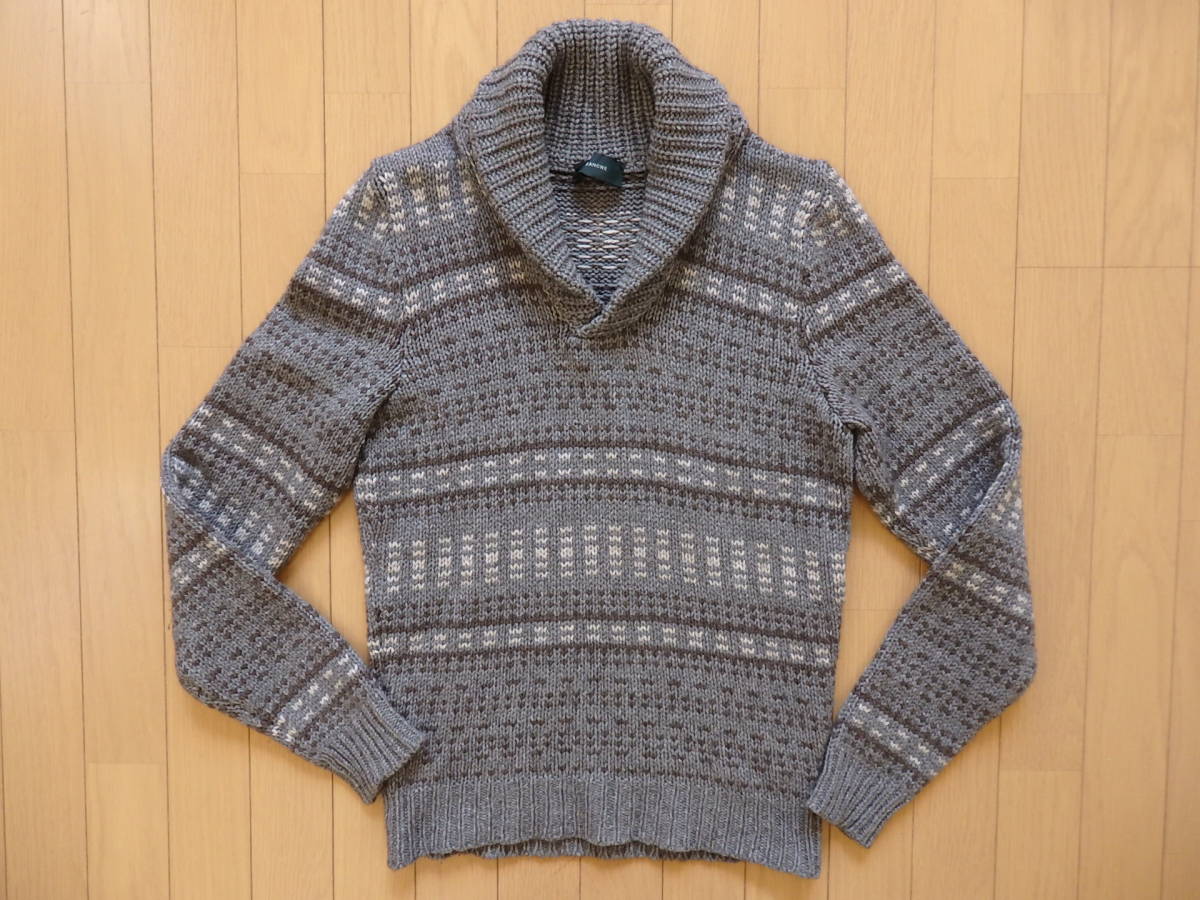☆美品！ ザノーネ ウールヤク ショールカラーニット 46サイズ