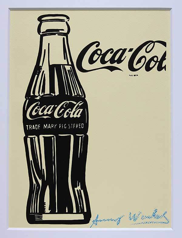 アンディ・ウォーホル 直筆サイン シルク 証明書「Coca-Cola bottle