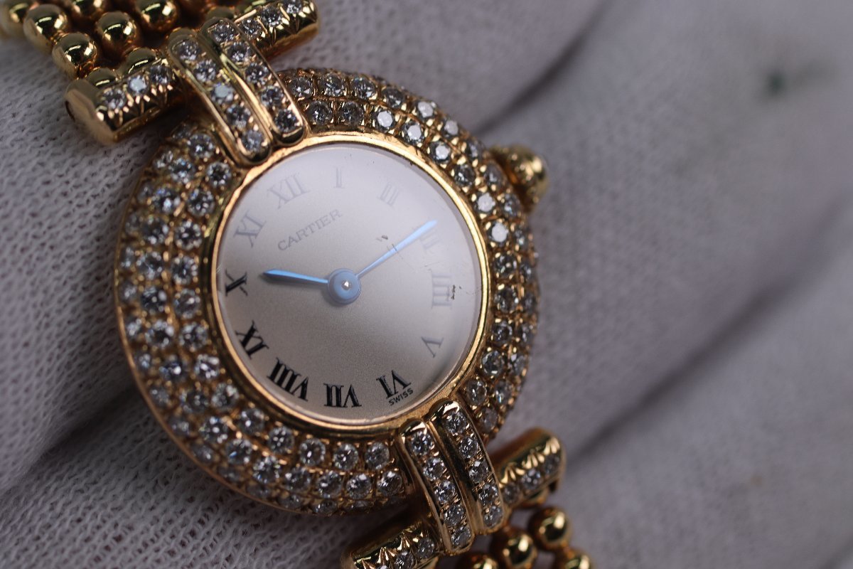 稼働品】Cartier カルティエ マストコリゼ K18YG 金無垢 豪華ダイヤ