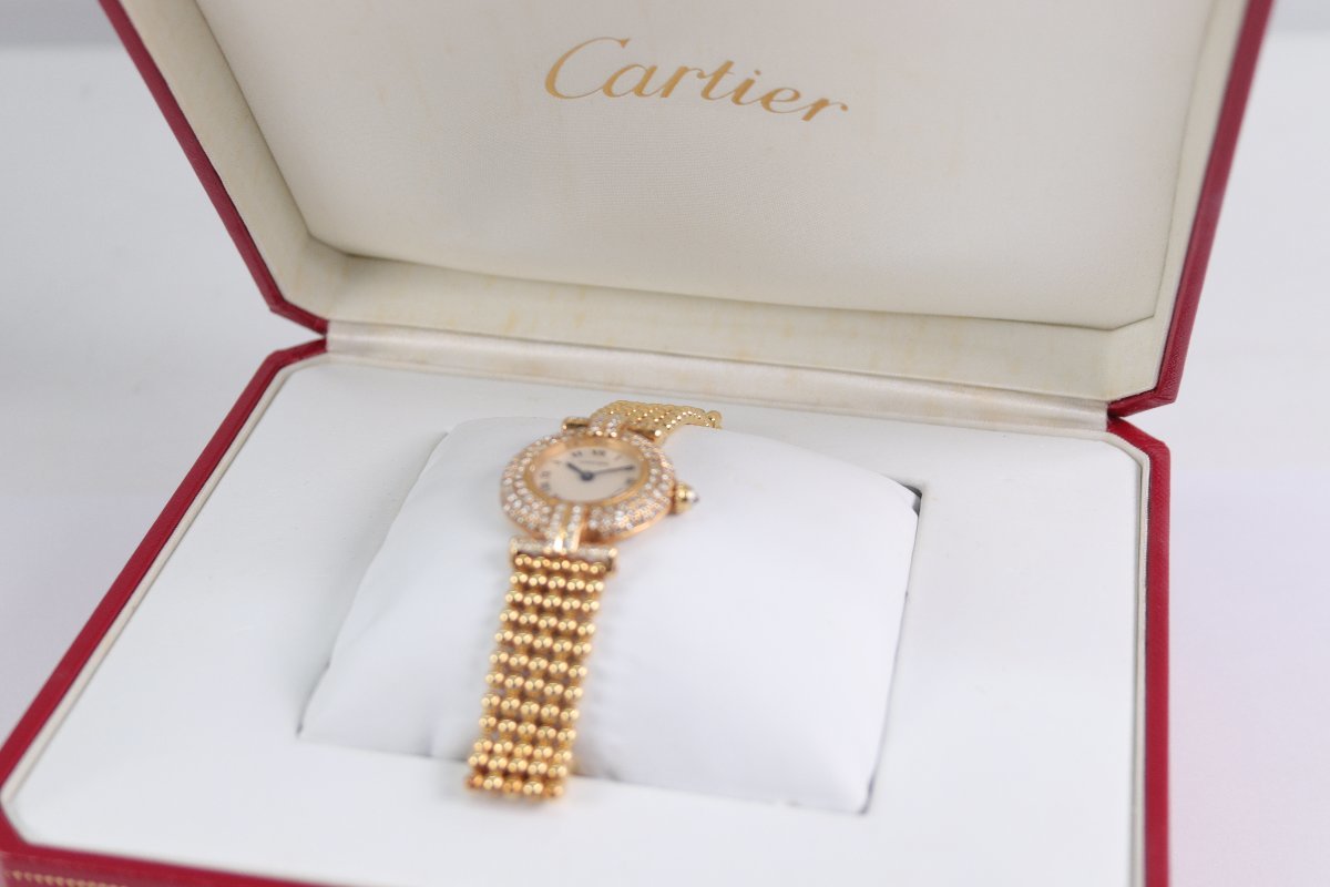 稼働品】Cartier カルティエ マストコリゼ K18YG 金無垢 豪華ダイヤ