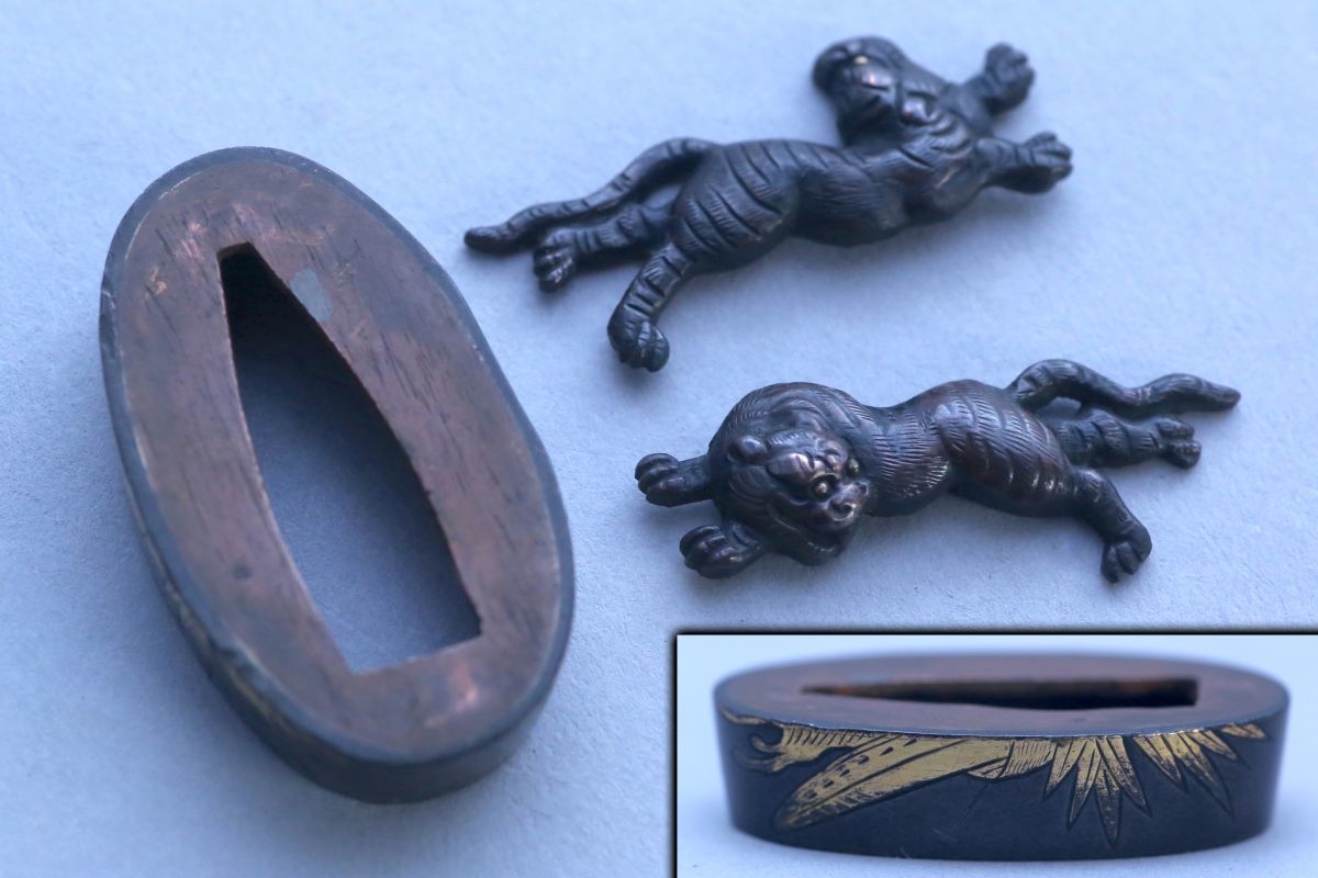 B-19 鍔　武具　刀装具　鉄製　アンティーク　美術品　工芸品　装飾品 結】刀装具 鍔 縁 在銘 刀 骨董品 古美術 アンティーク 鍔 刀装具