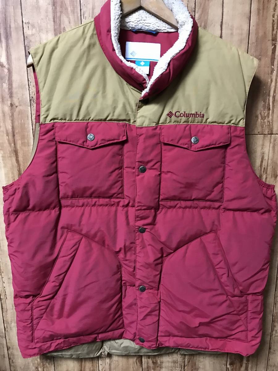 送無♪Columbiaコロンビア♪ダウンベスト・ベージュエンジ・XL