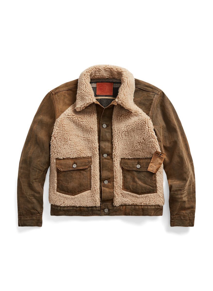 新品【RRL】フリースパネルド デニム ジャケット【ダブルアールエル 