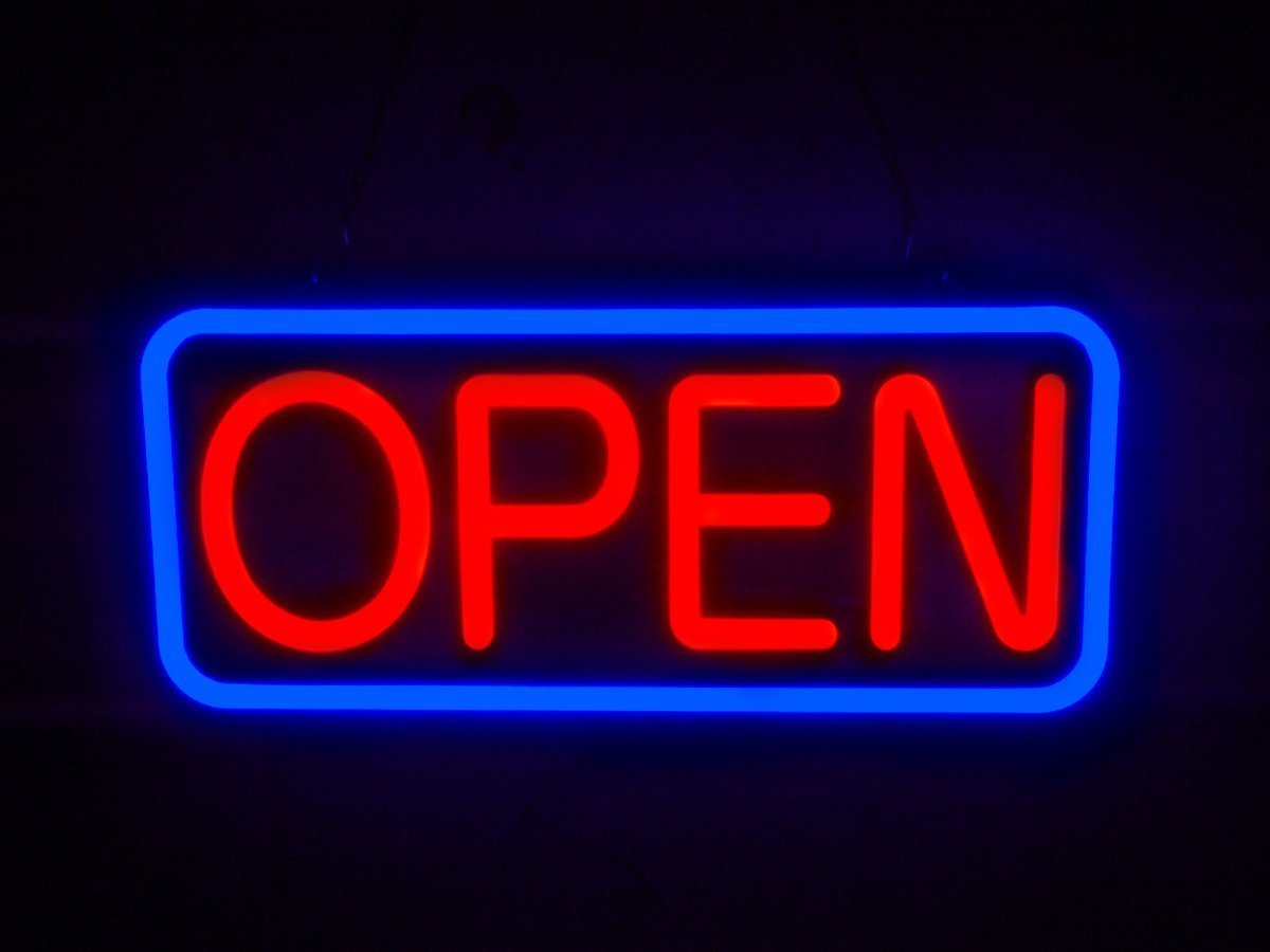ネオン管風 LED看板 OPEN オープン ネオンサイン リレーパターン点灯