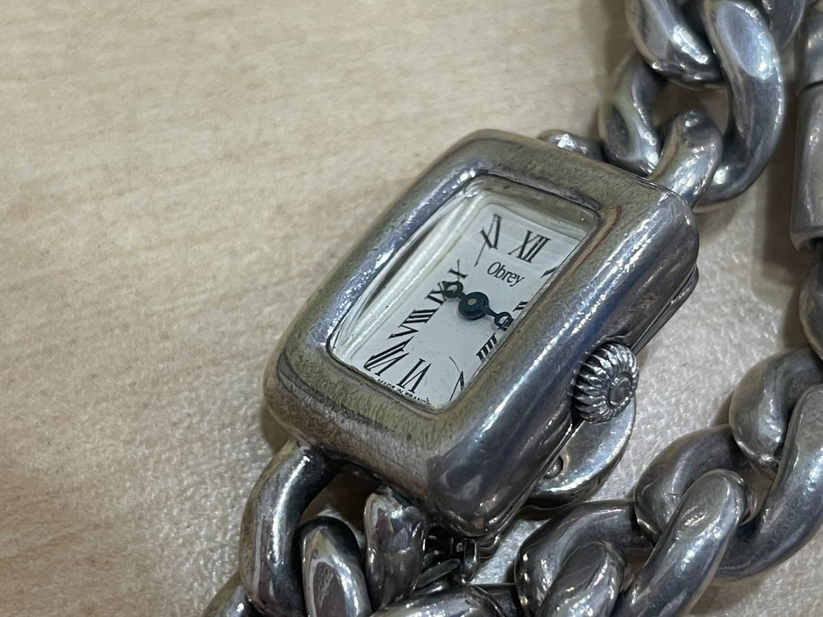 18720】Obrey オブレイ SOLID SILVER クォーツ 腕時計 銀無垢 80.5g