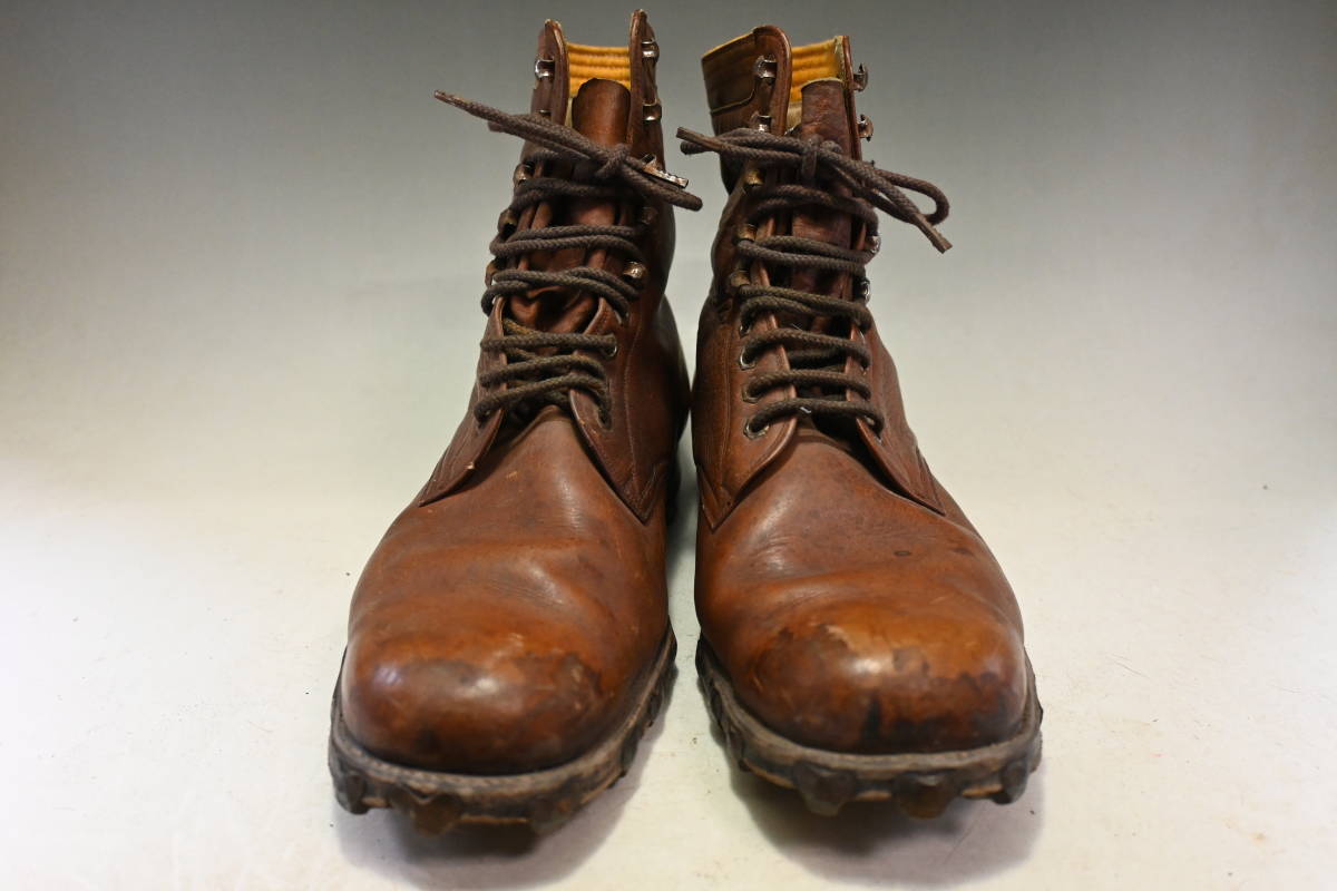 大日本帝國陸軍 将校用 半長靴 本革製 軍服制服軍物 個人装備 茶
