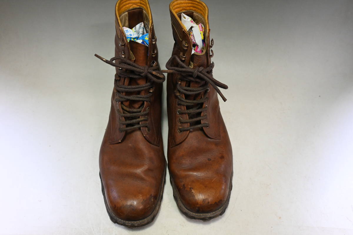 大日本帝國陸軍 将校用 半長靴 本革製 軍服制服軍物 個人装備 茶