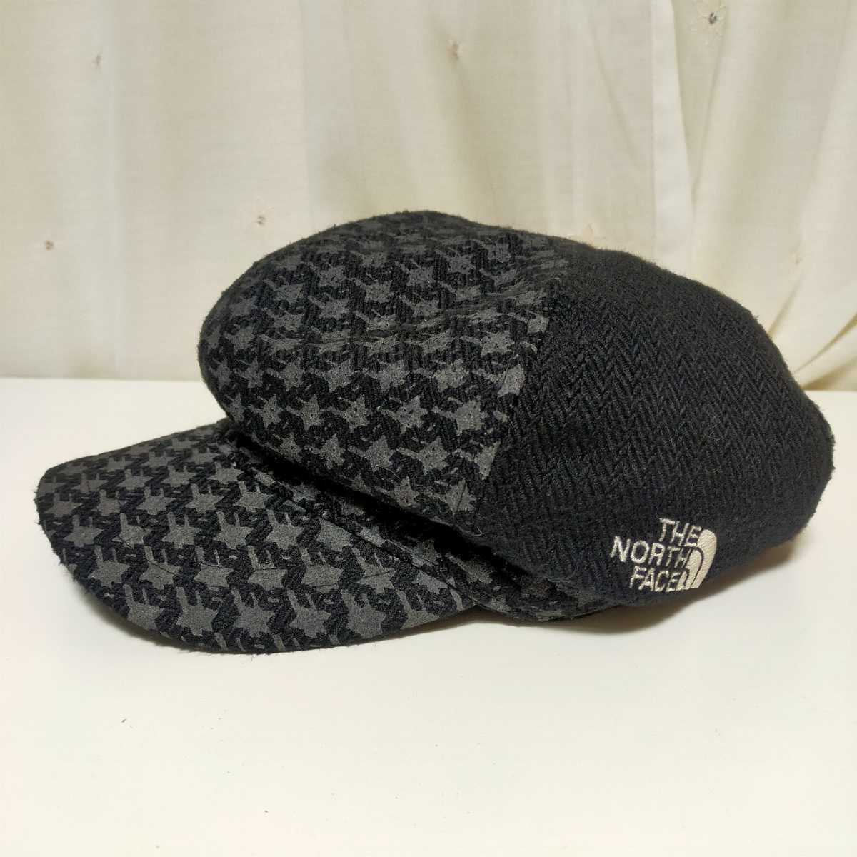the north face ノースフェイス NN85619 HB WOOL CASKET キャスケット キャップ 帽子 ヘリンボーン M ブラック(黒）