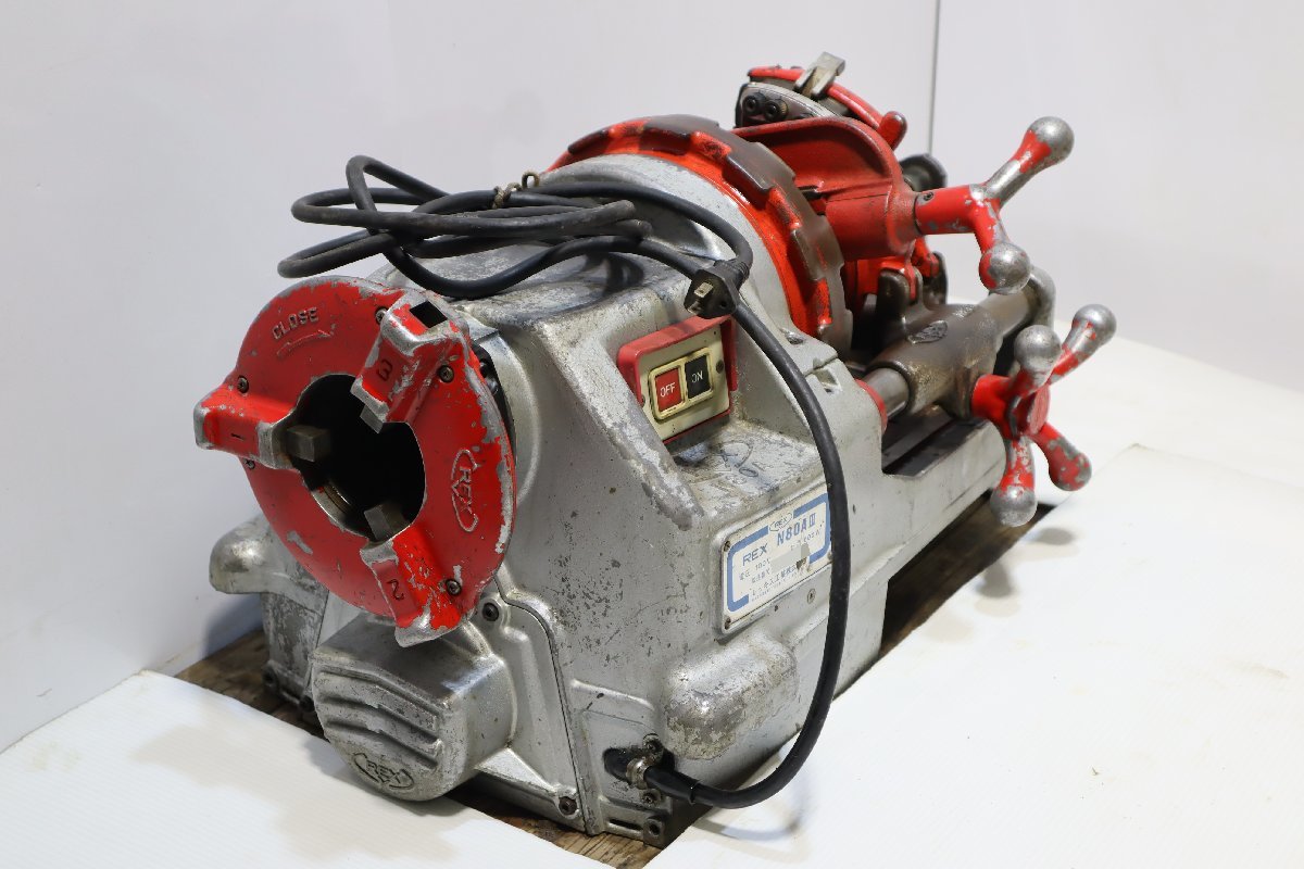 西P☆レッキス ねじ切り機 パイプマシン REX N80A Ⅲ 100V ダイヘッド3台付
